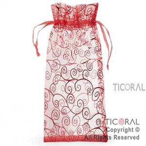 BOLSA ORGANZA ROJO 15X25 ARABESCO HS3971-6 x 1